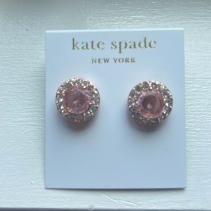 NWT Kate Spade Rose Gold and Pink Halo Earrings